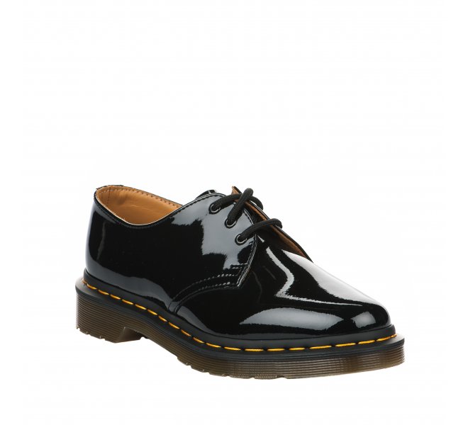 Chaussures à lacets fille - DR MARTENS - Noir verni