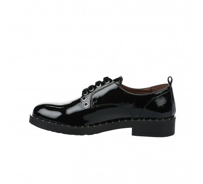 Chaussures à lacets fille - MIGLIO - Noir verni