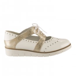Chaussures à lacets fille - GEO REINO - Blanc verni